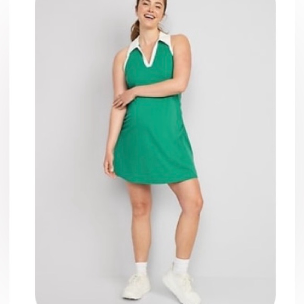Old Navy maternity sleeveless powersoft polo mini dress size Large.